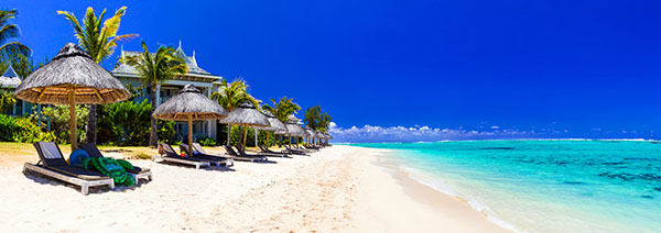 white sandy beaches of Mauritius island