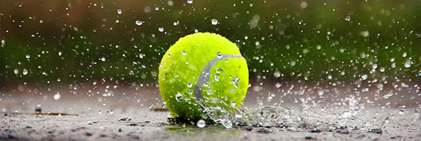 Tennis ball in the water