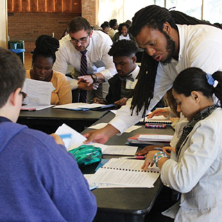 Man assisting during a workshop