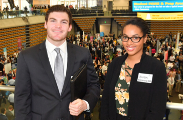 TU students at a career fair