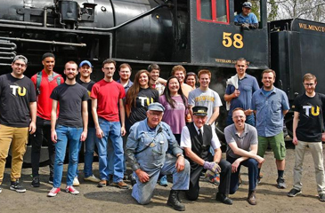 TU students at the Wilmington & Western Railroad Museum