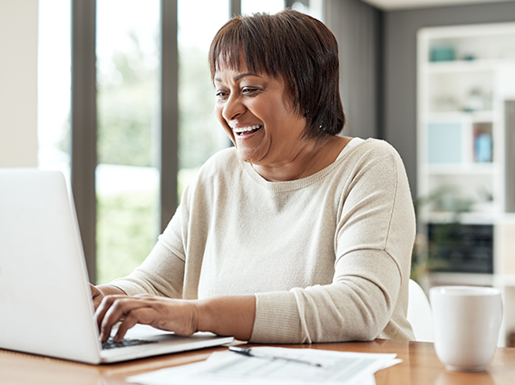 Woman on a laptop