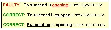 parallel sentences sentence correct avid